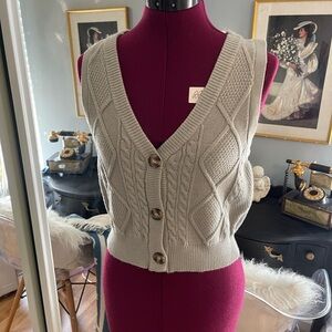 Sincerely Jules Gray Cable Knit Tank Top